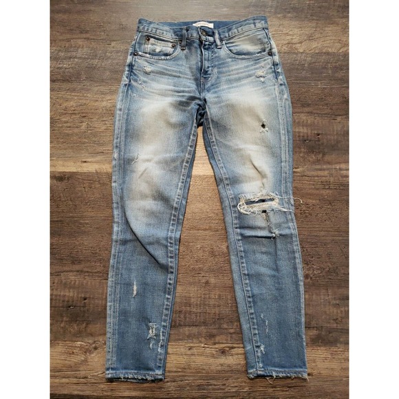Moussy Vintage Lenwood Skinny Jean In Light Blue Distressed Cropped Sz 25 (b - Picture 5 of 9